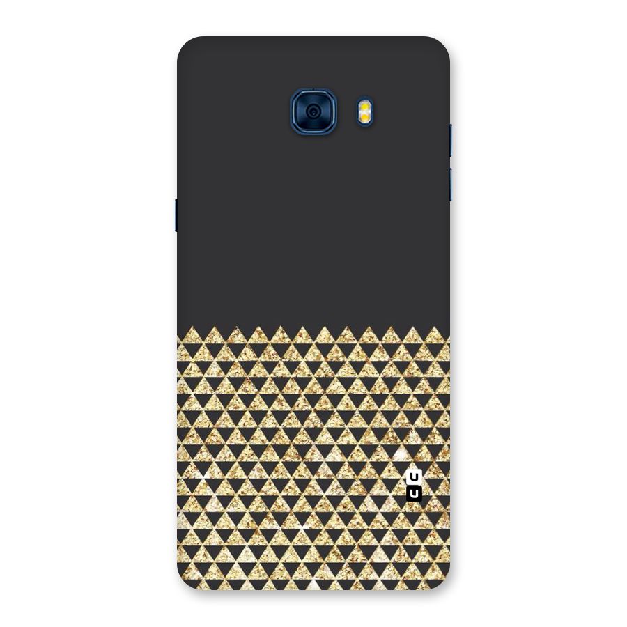 Dark Grey Golden Triangles Back Case for Galaxy C7 Pro