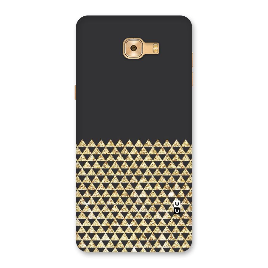 Dark Grey Golden Triangles Back Case for Galaxy C9 Pro