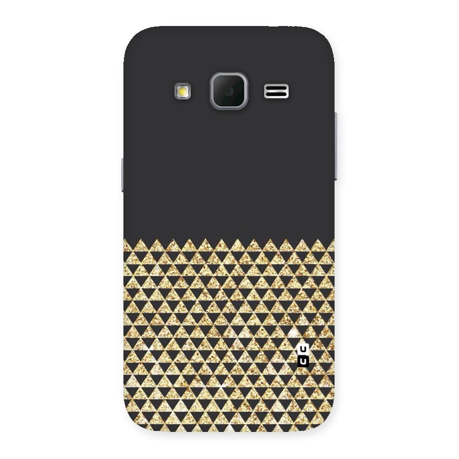 Dark Grey Golden Triangles Back Case for Galaxy Core Prime