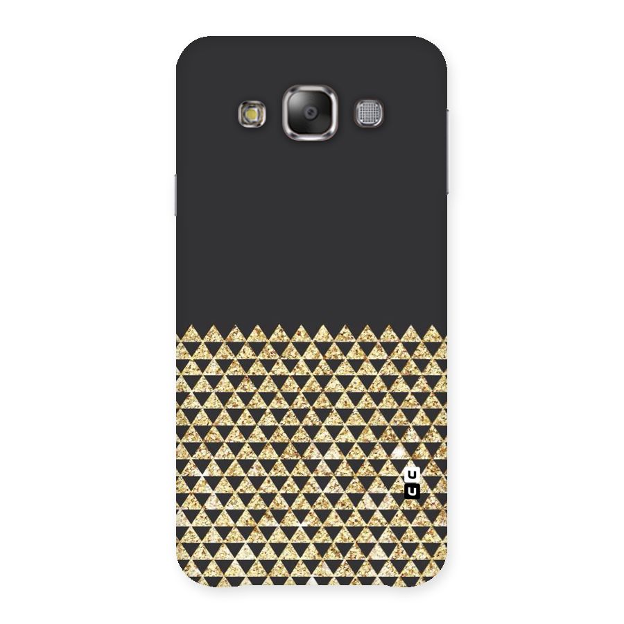 Dark Grey Golden Triangles Back Case for Galaxy E7