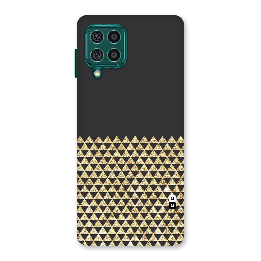 Dark Grey Golden Triangles Back Case for Galaxy F62