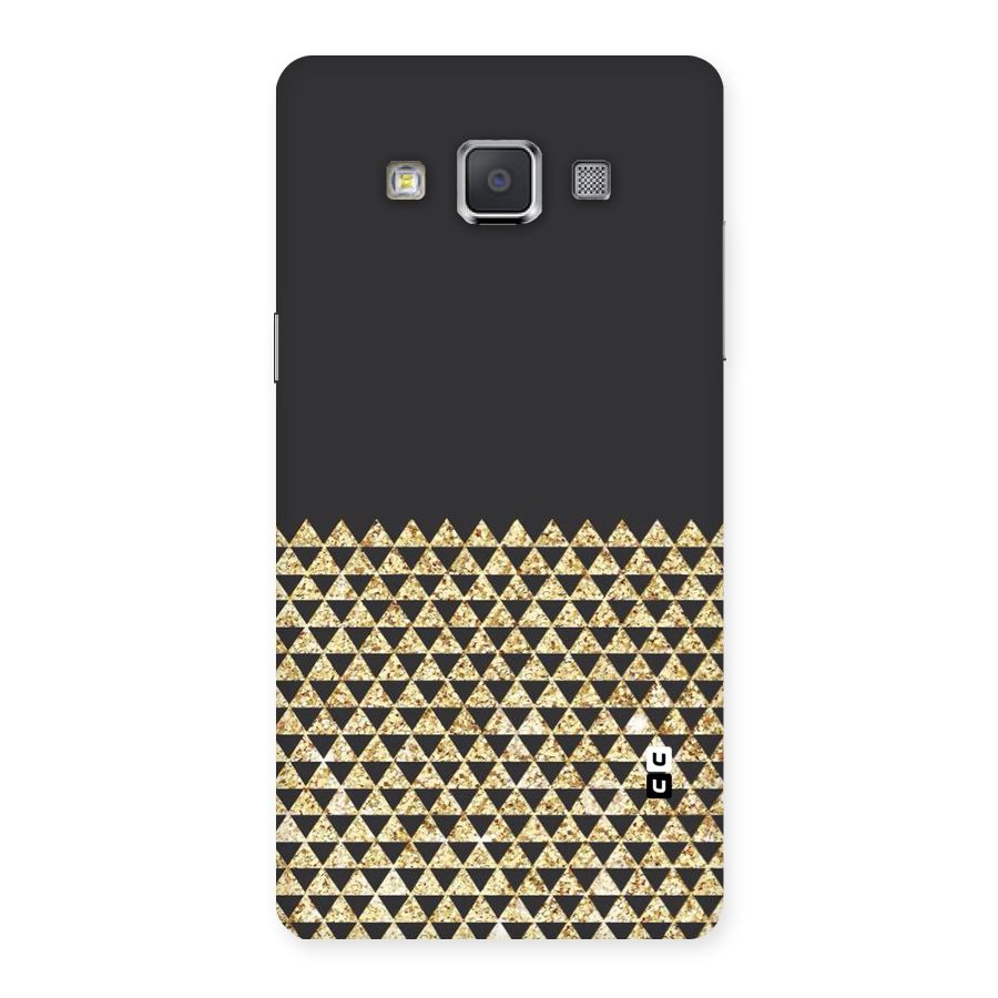 Dark Grey Golden Triangles Back Case for Galaxy Grand 3
