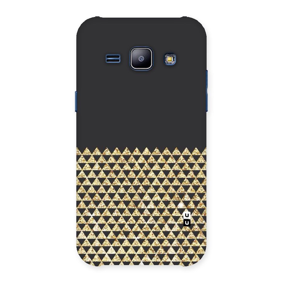 Dark Grey Golden Triangles Back Case for Galaxy J1