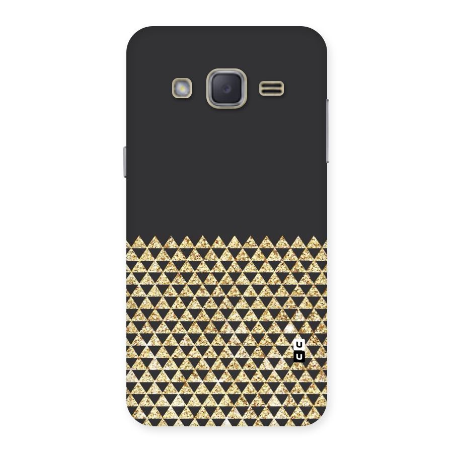 Dark Grey Golden Triangles Back Case for Galaxy J2