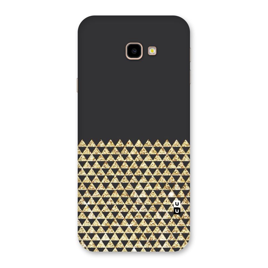 Dark Grey Golden Triangles Back Case for Galaxy J4 Plus