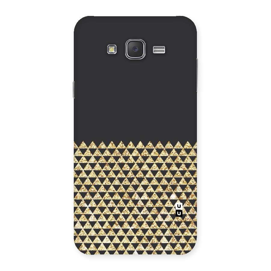Dark Grey Golden Triangles Back Case for Galaxy J7
