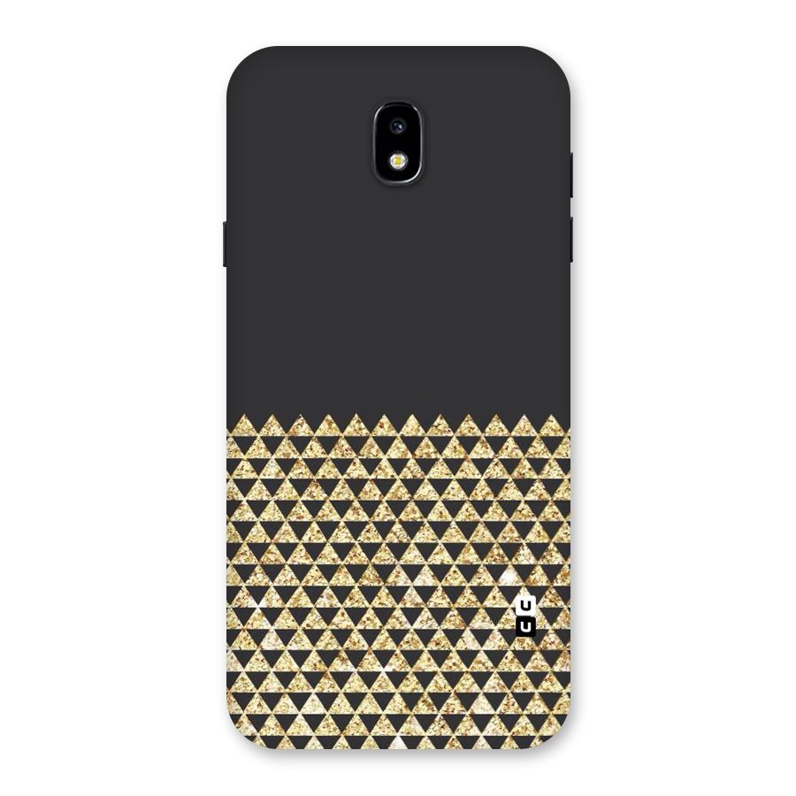 Dark Grey Golden Triangles Back Case for Galaxy J7 Pro