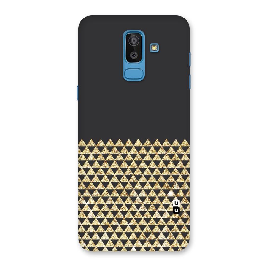 Dark Grey Golden Triangles Back Case for Galaxy J8