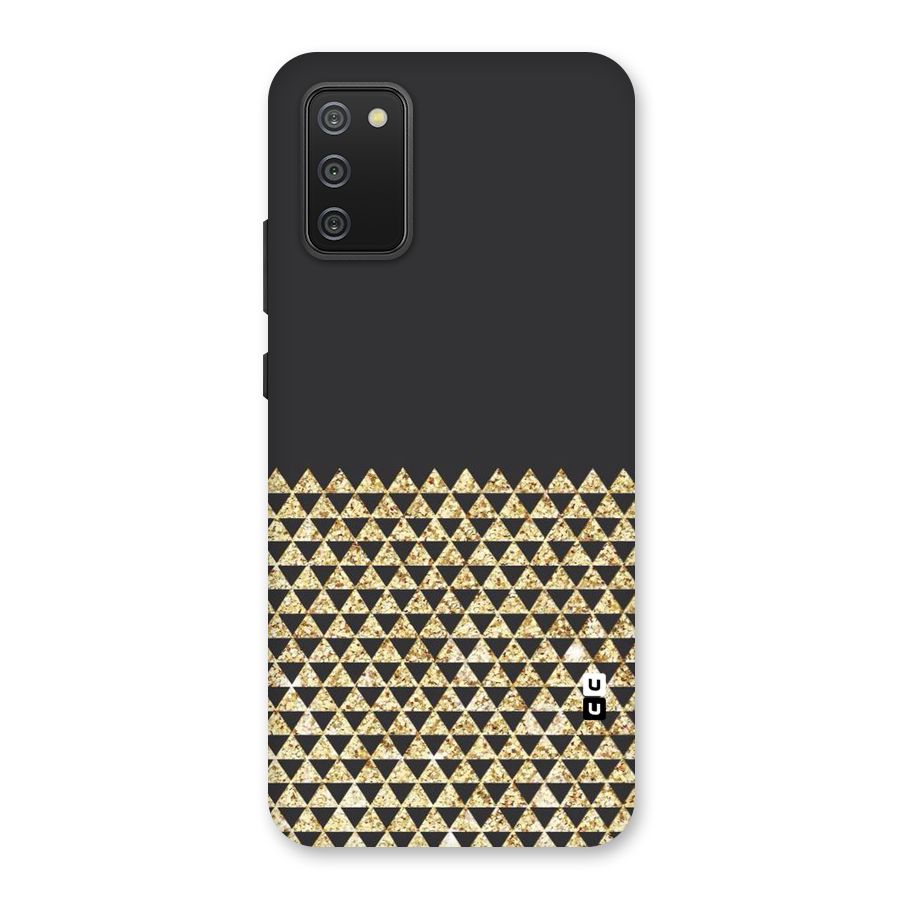 Dark Grey Golden Triangles Back Case for Galaxy M02s