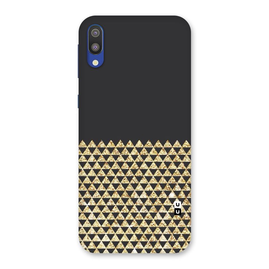 Dark Grey Golden Triangles Back Case for Galaxy M10