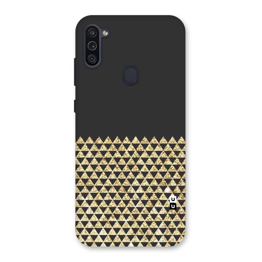 Dark Grey Golden Triangles Back Case for Galaxy M11