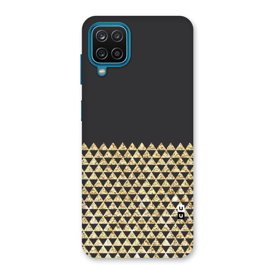 Dark Grey Golden Triangles Back Case for Galaxy M12