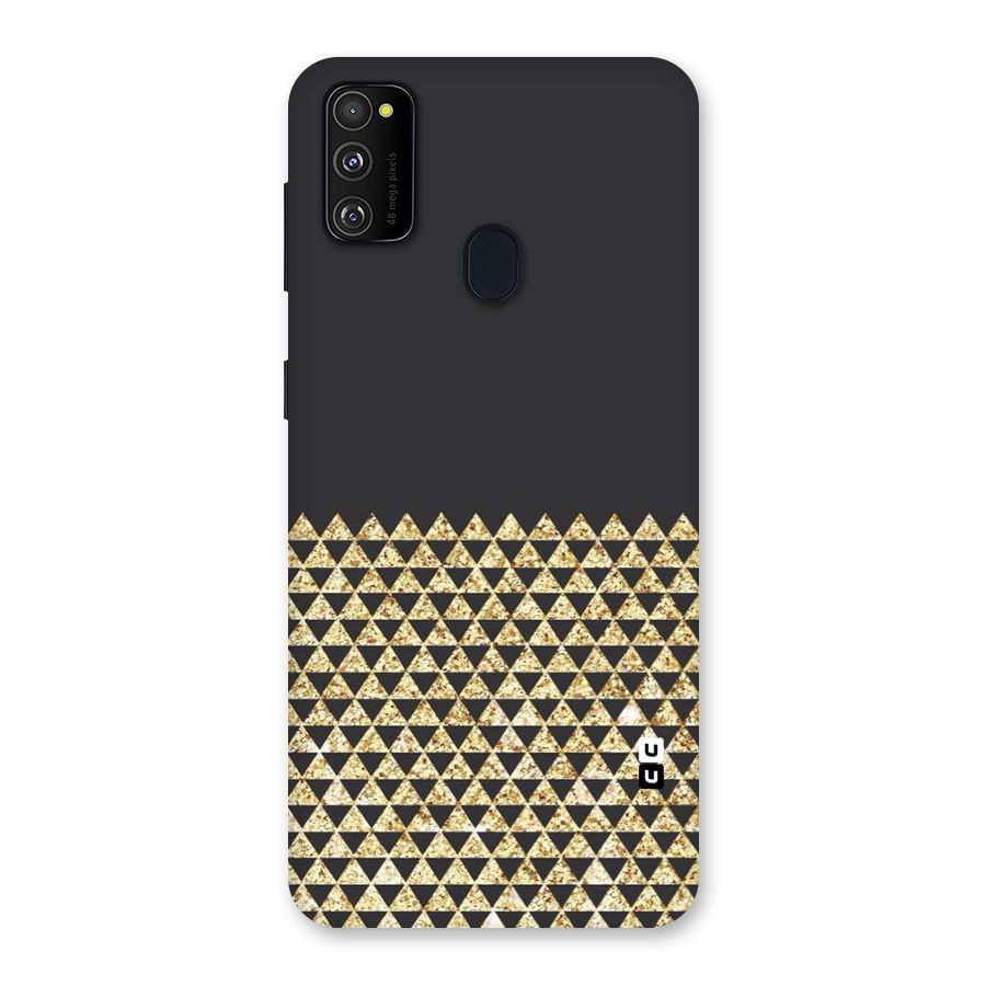 Dark Grey Golden Triangles Back Case for Galaxy M30s