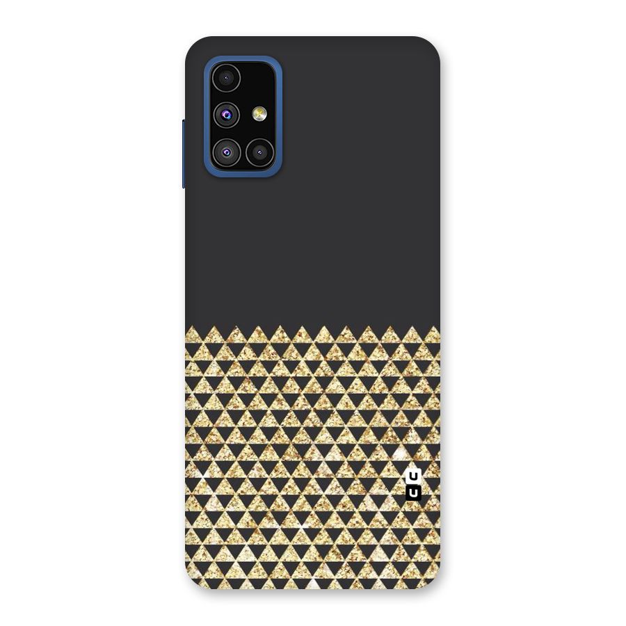 Dark Grey Golden Triangles Back Case for Galaxy M51