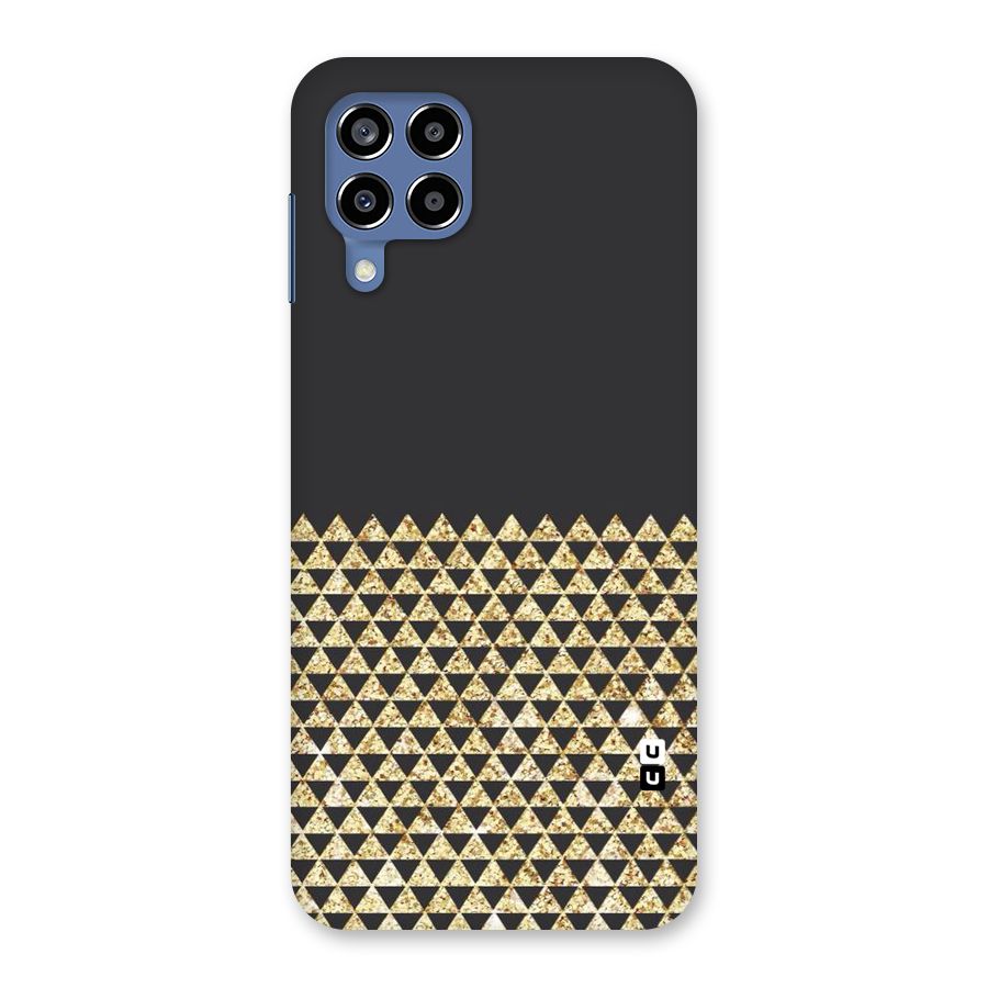 Dark Grey Golden Triangles Back Case for Galaxy M53 5G