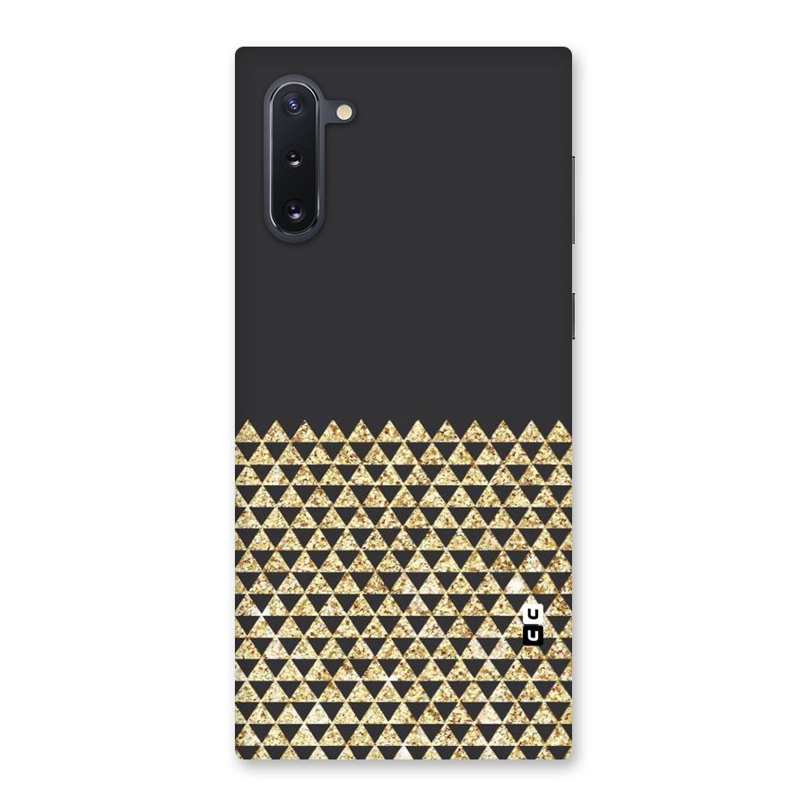 Dark Grey Golden Triangles Back Case for Galaxy Note 10