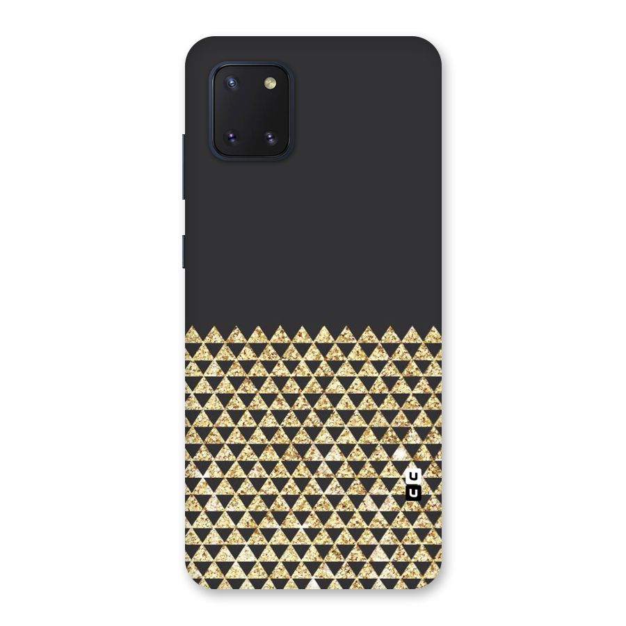 Dark Grey Golden Triangles Back Case for Galaxy Note 10 Lite