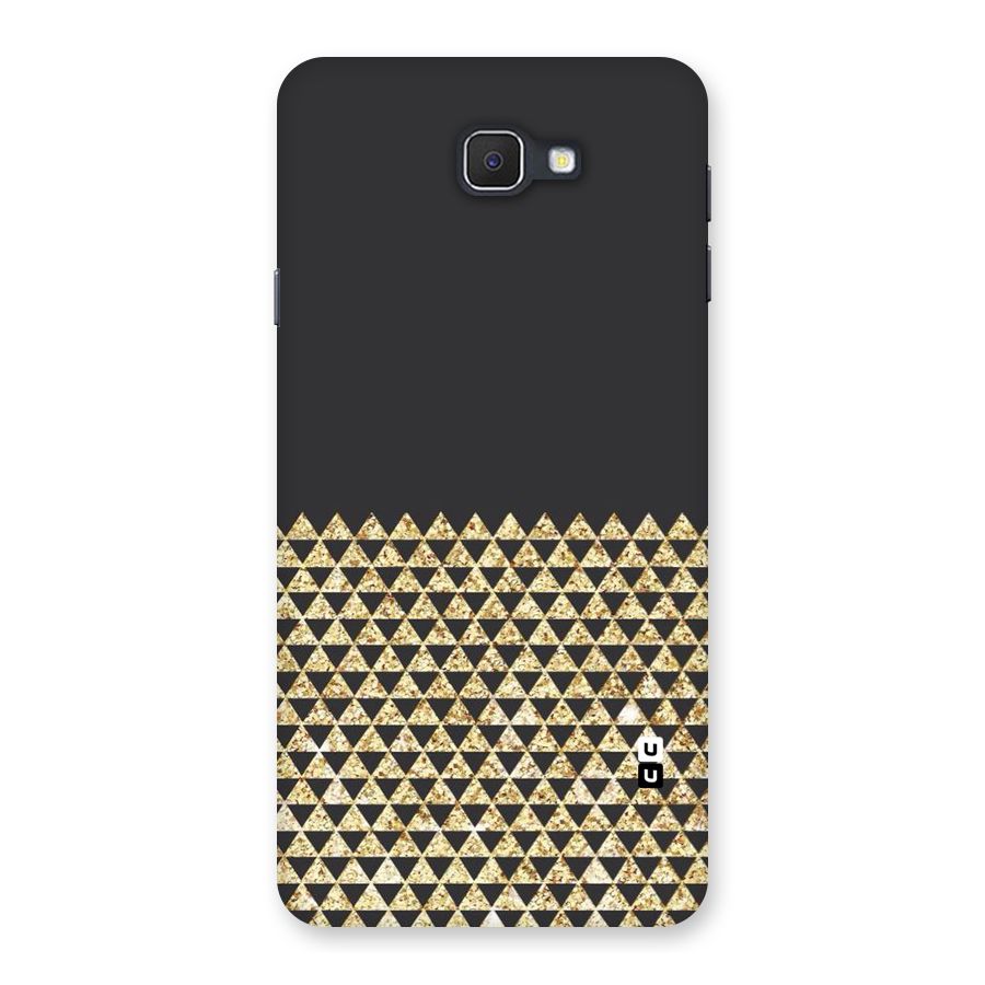 Dark Grey Golden Triangles Back Case for Galaxy On7 2016