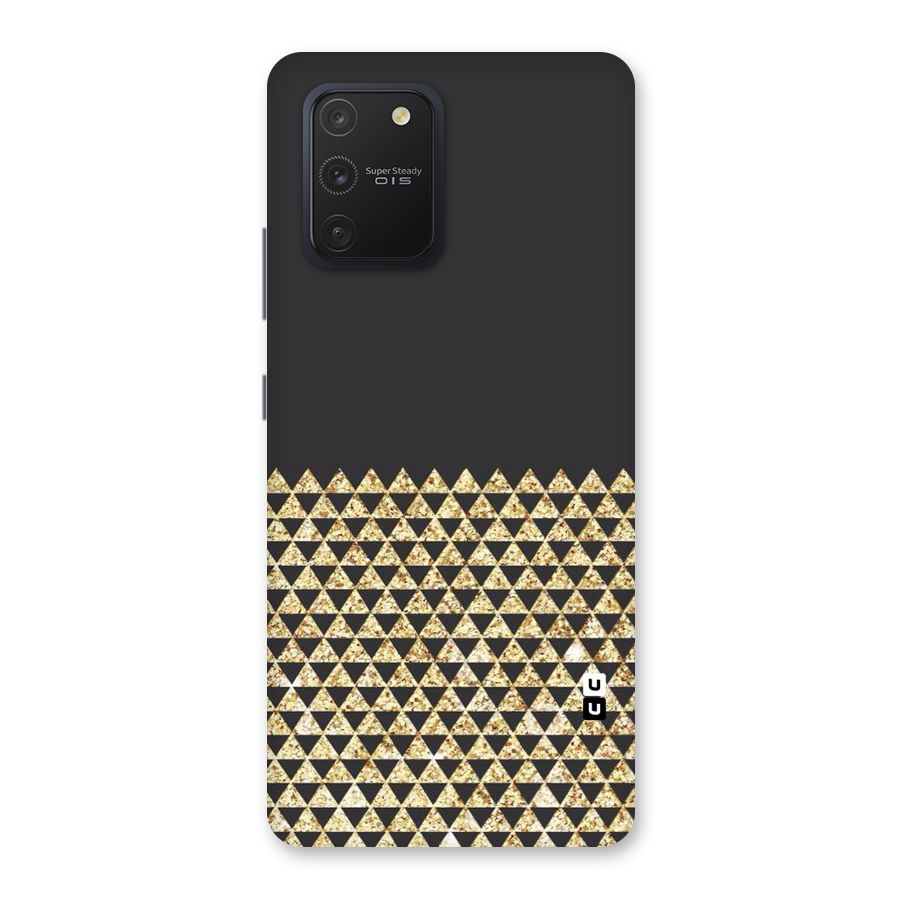 Dark Grey Golden Triangles Back Case for Galaxy S10 Lite
