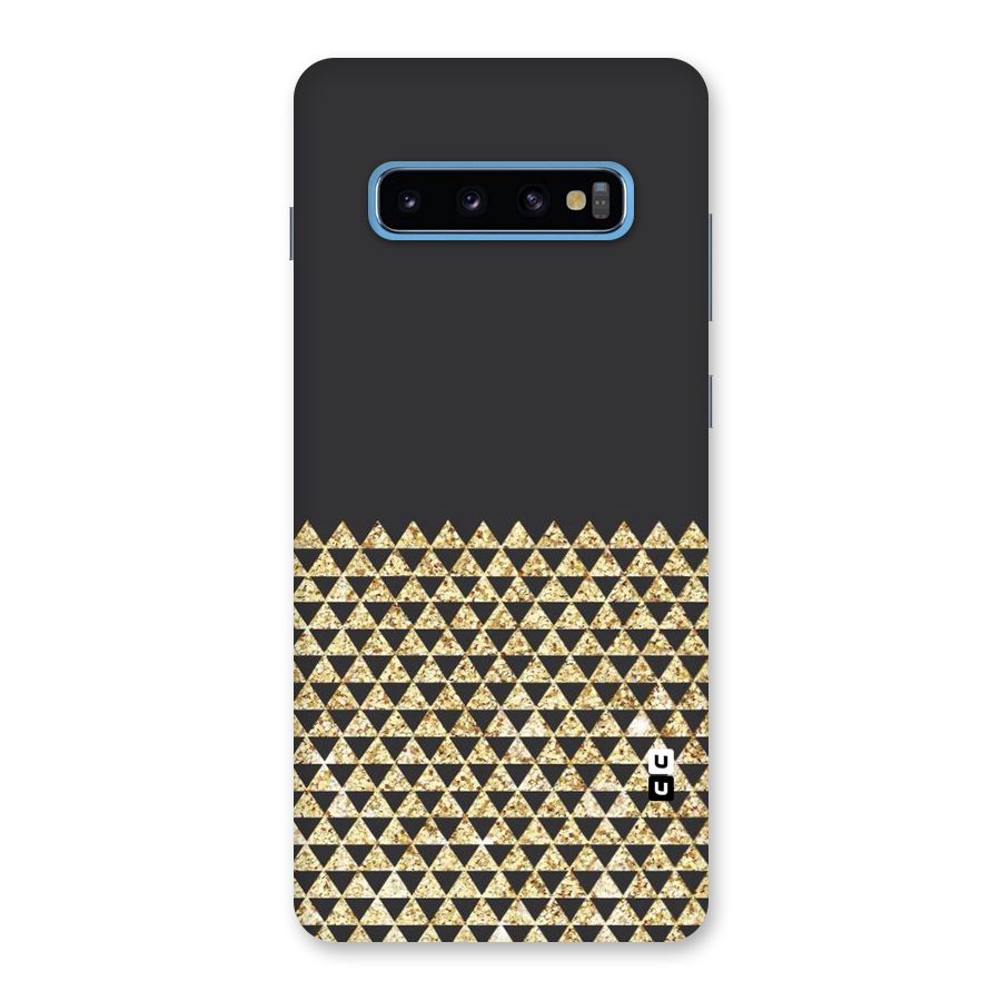 Dark Grey Golden Triangles Back Case for Galaxy S10 Plus
