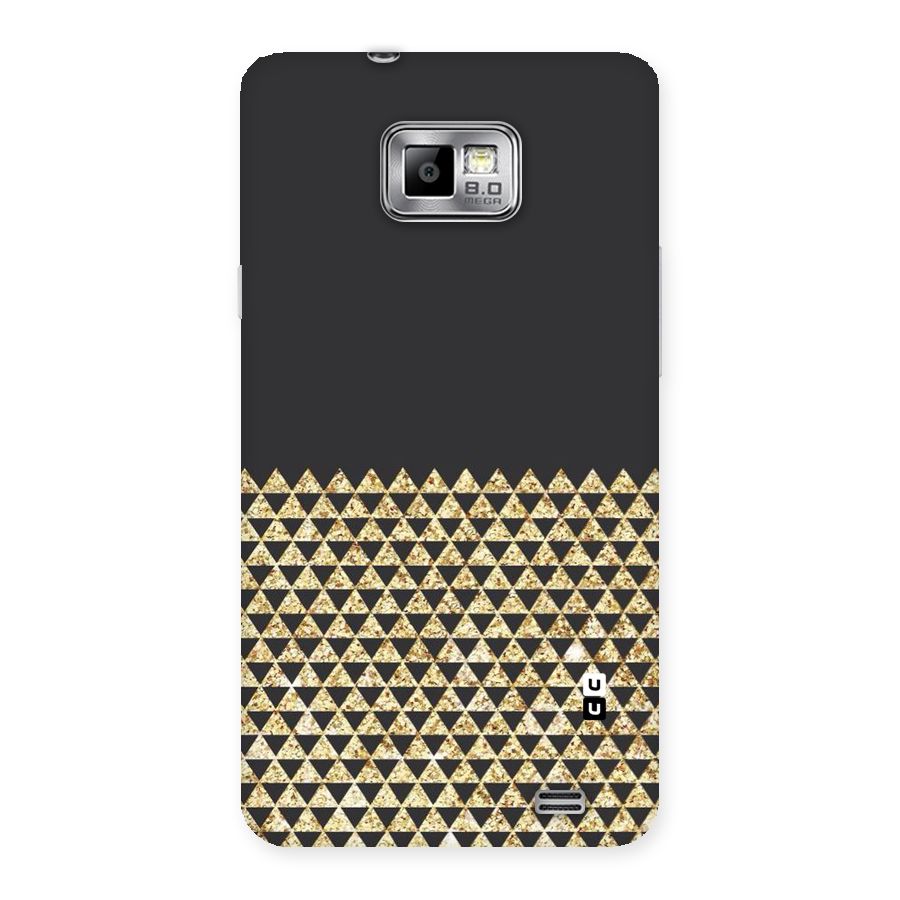 Dark Grey Golden Triangles Back Case for Galaxy S2