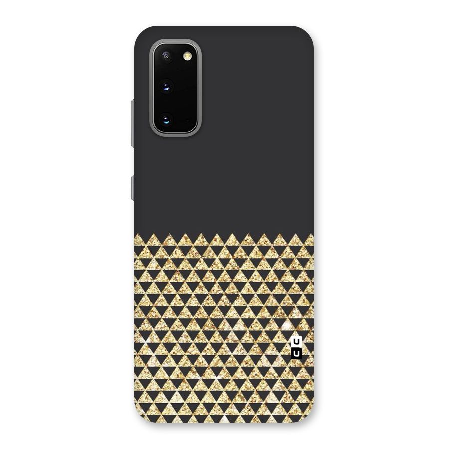 Dark Grey Golden Triangles Back Case for Galaxy S20