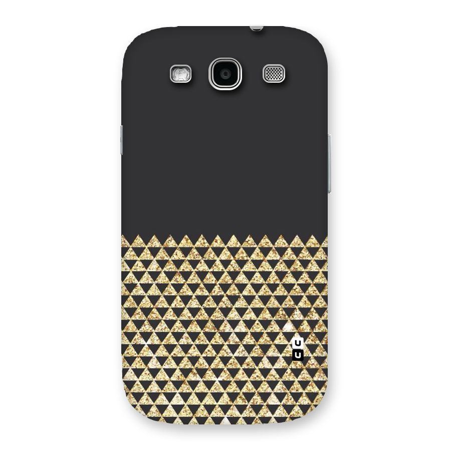 Dark Grey Golden Triangles Back Case for Galaxy S3