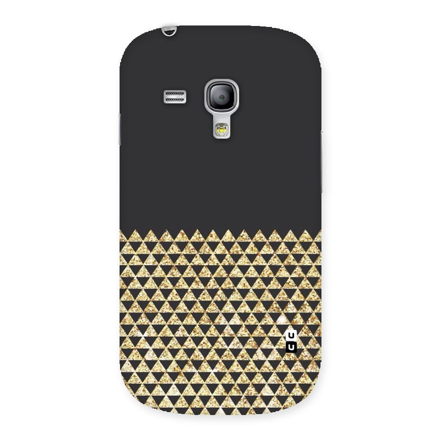 Dark Grey Golden Triangles Back Case for Galaxy S3 Mini
