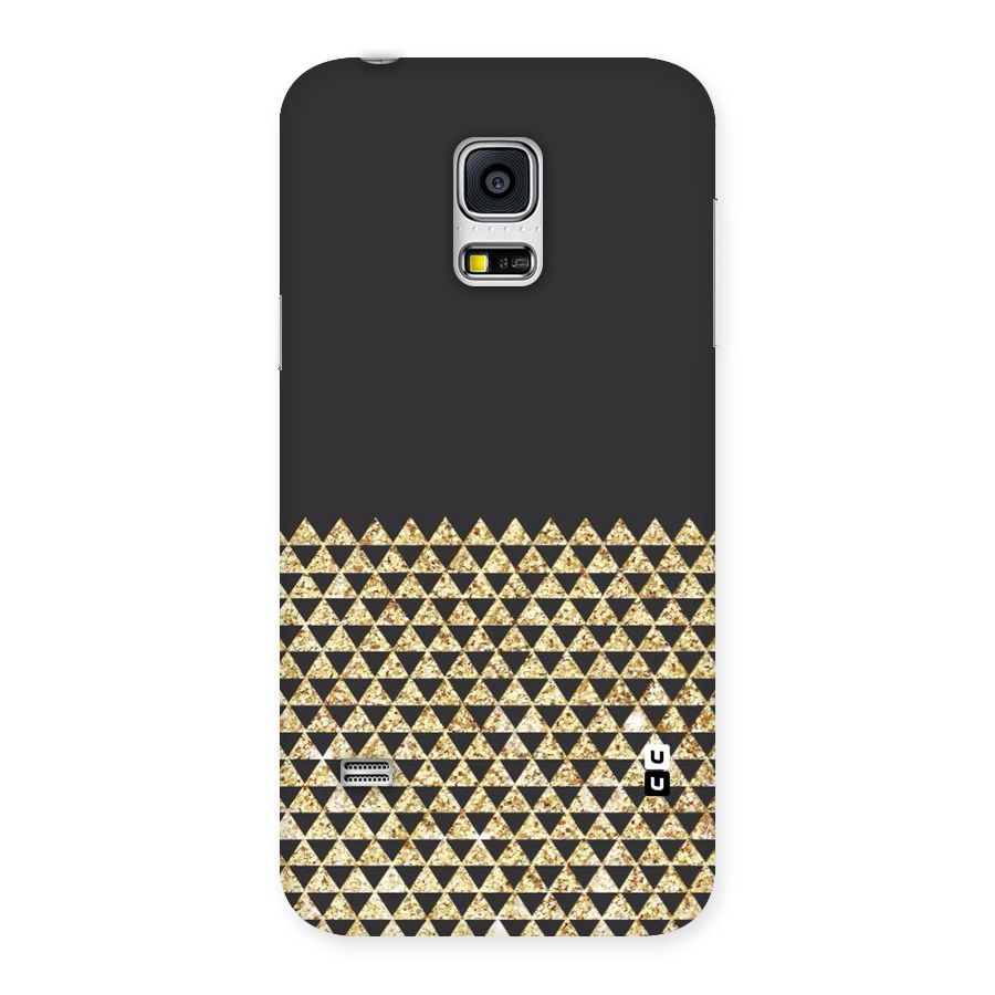 Dark Grey Golden Triangles Back Case for Galaxy S5 Mini