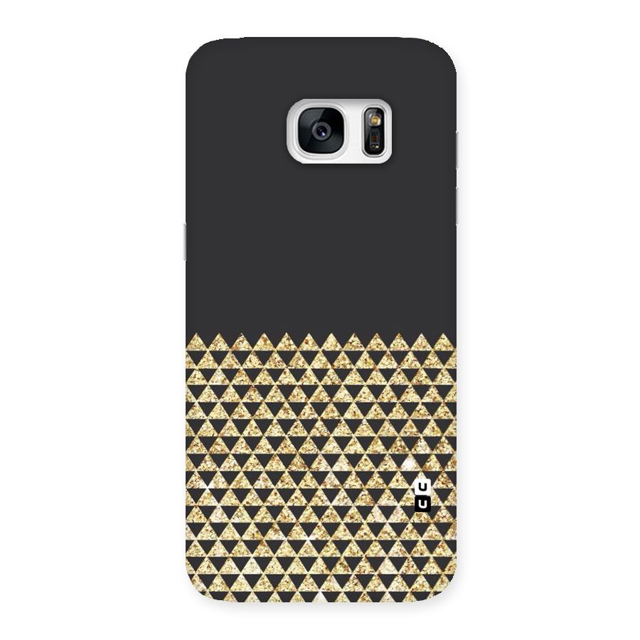 Dark Grey Golden Triangles Back Case for Galaxy S7 Edge