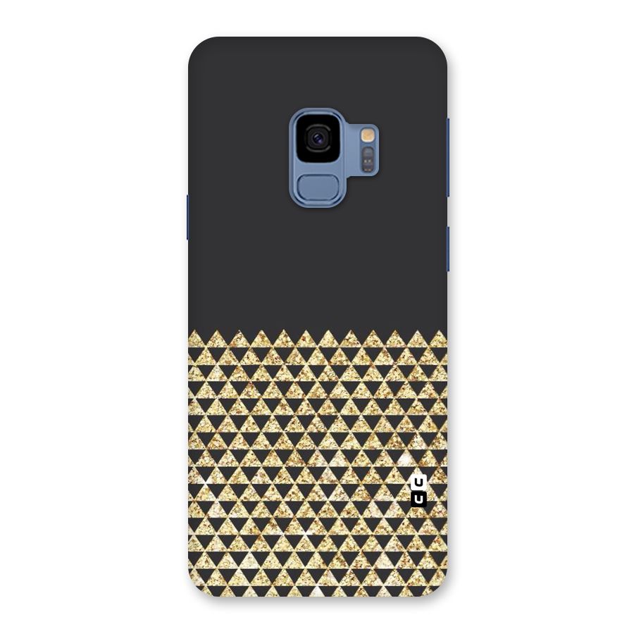 Dark Grey Golden Triangles Back Case for Galaxy S9
