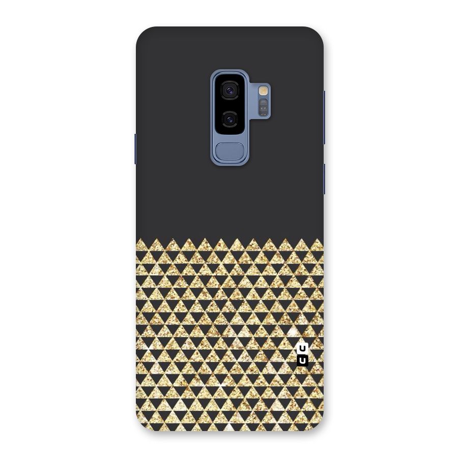 Dark Grey Golden Triangles Back Case for Galaxy S9 Plus