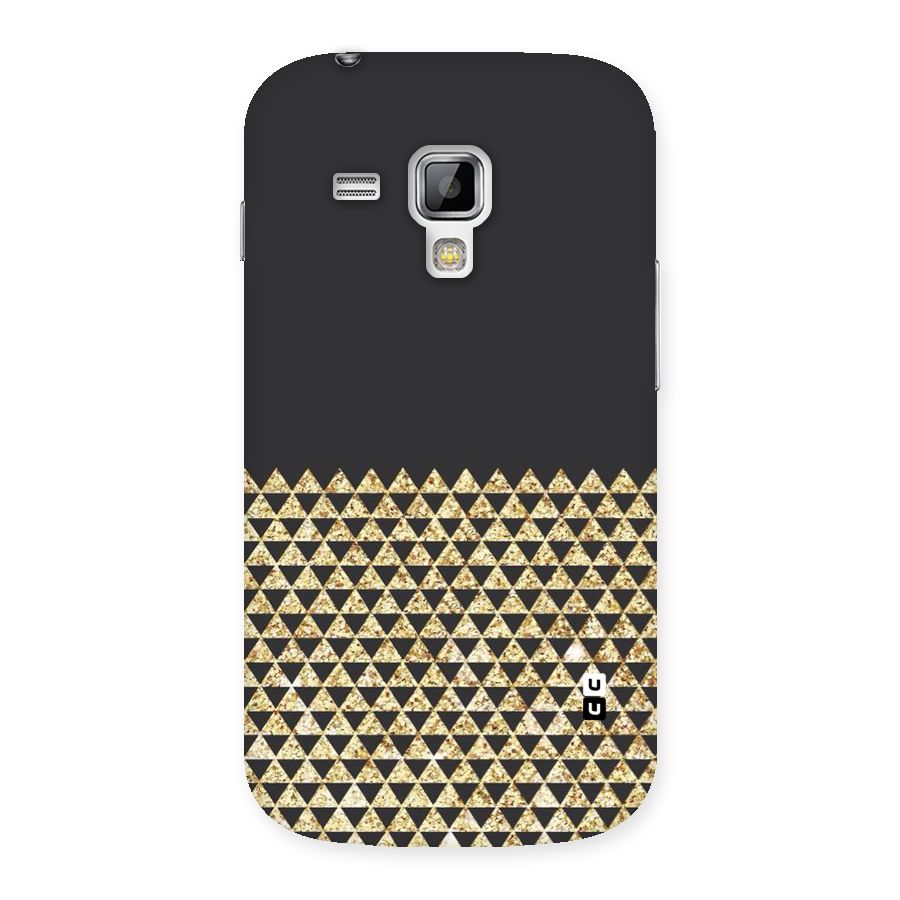 Dark Grey Golden Triangles Back Case for Galaxy S Duos