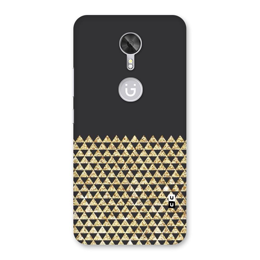 Dark Grey Golden Triangles Back Case for Gionee A1