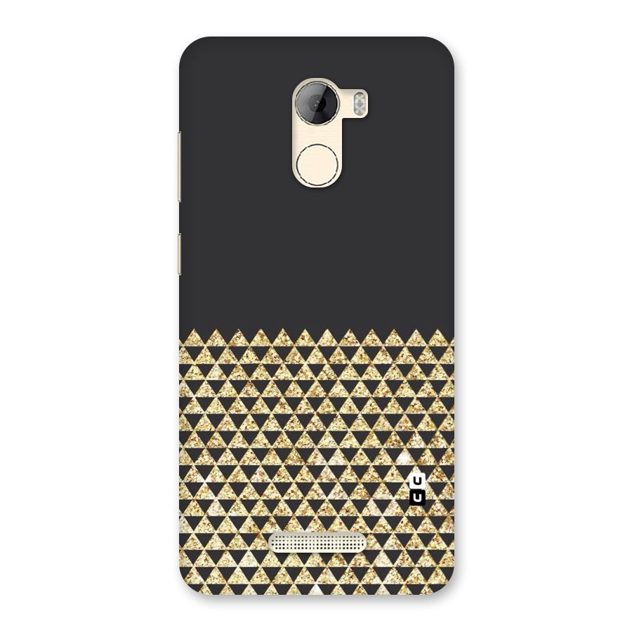 Dark Grey Golden Triangles Back Case for Gionee A1 LIte