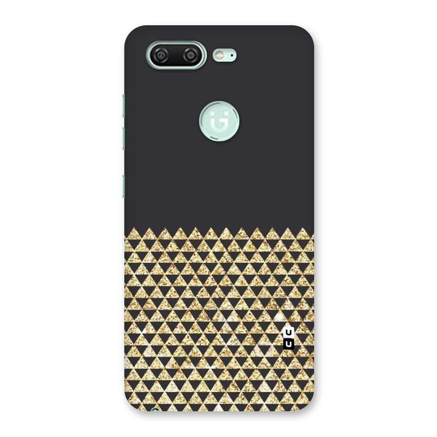 Dark Grey Golden Triangles Back Case for Gionee S10