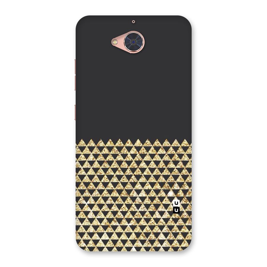 Dark Grey Golden Triangles Back Case for Gionee S6 Pro