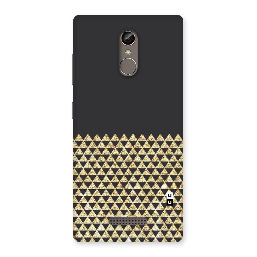 Dark Grey Golden Triangles Back Case for Gionee S6s