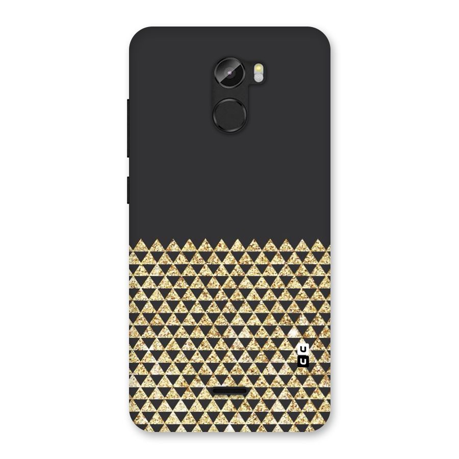 Dark Grey Golden Triangles Back Case for Gionee X1