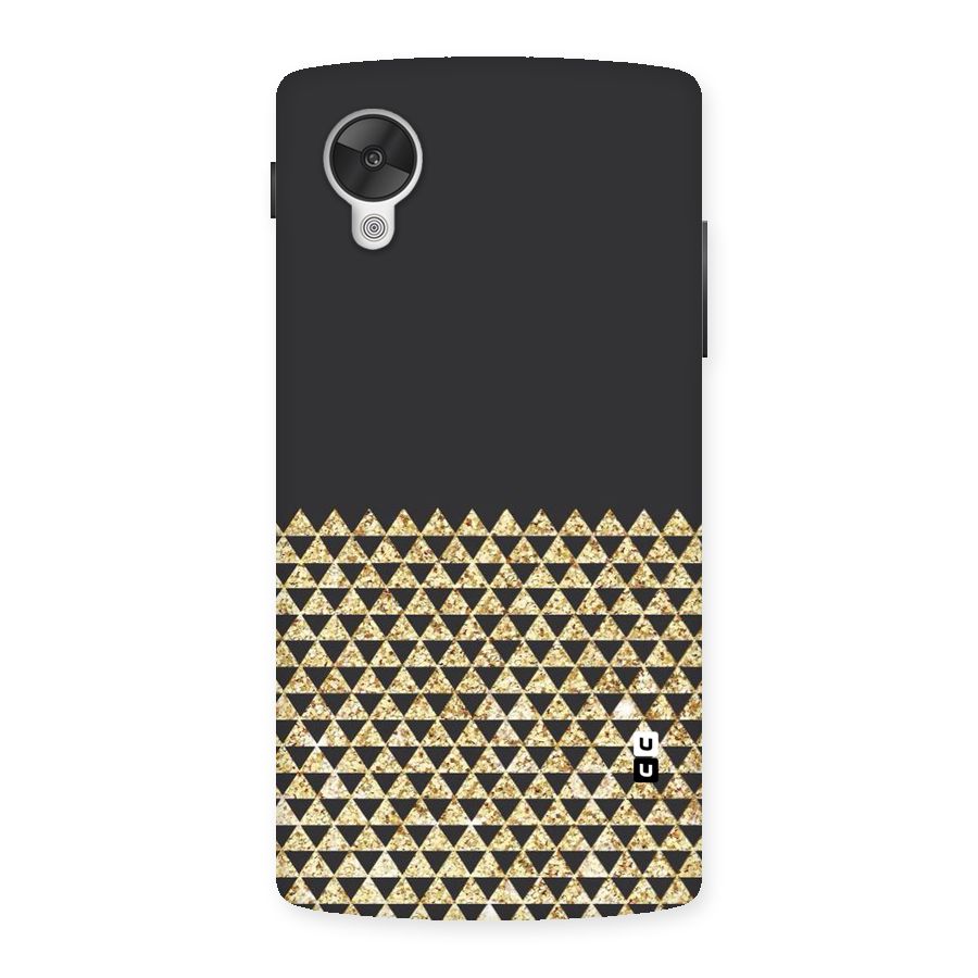 Dark Grey Golden Triangles Back Case for Google Nexsus 5