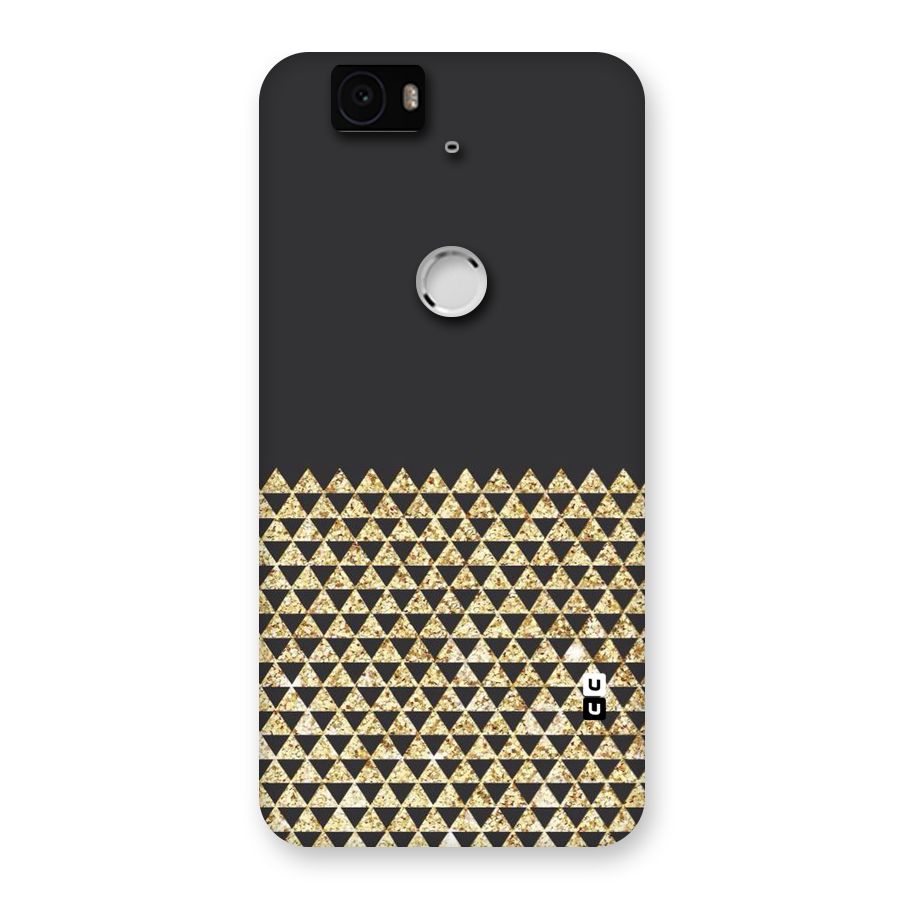 Dark Grey Golden Triangles Back Case for Google Nexus-6P
