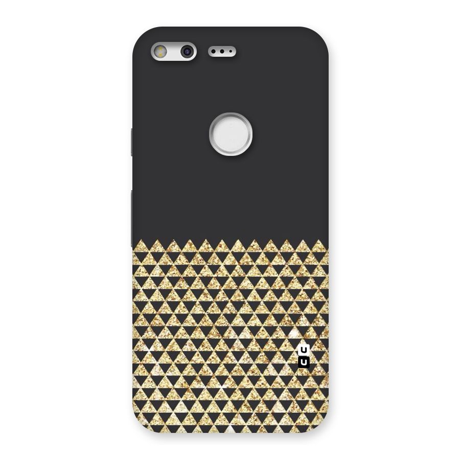 Dark Grey Golden Triangles Back Case for Google Pixel