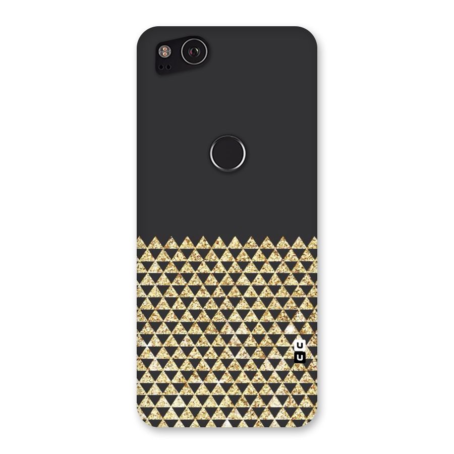 Dark Grey Golden Triangles Back Case for Google Pixel 2