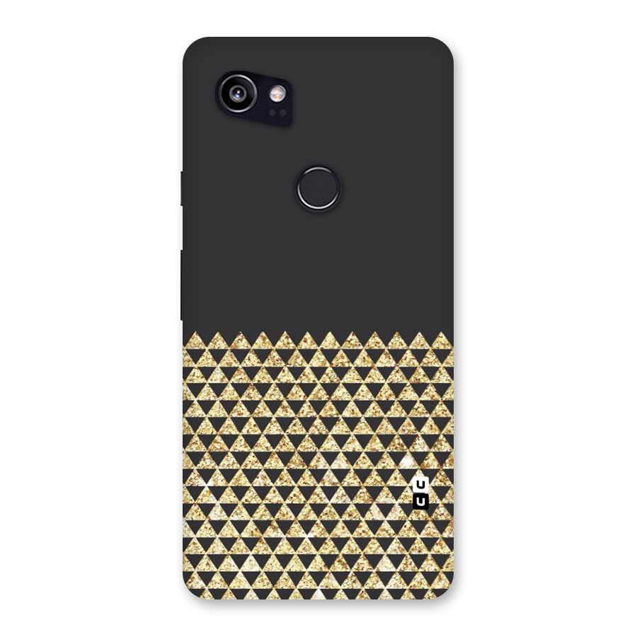 Dark Grey Golden Triangles Back Case for Google Pixel 2 XL