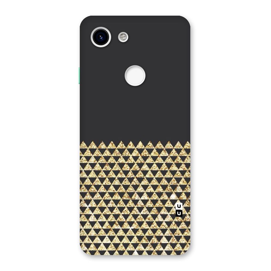 Dark Grey Golden Triangles Back Case for Google Pixel 3