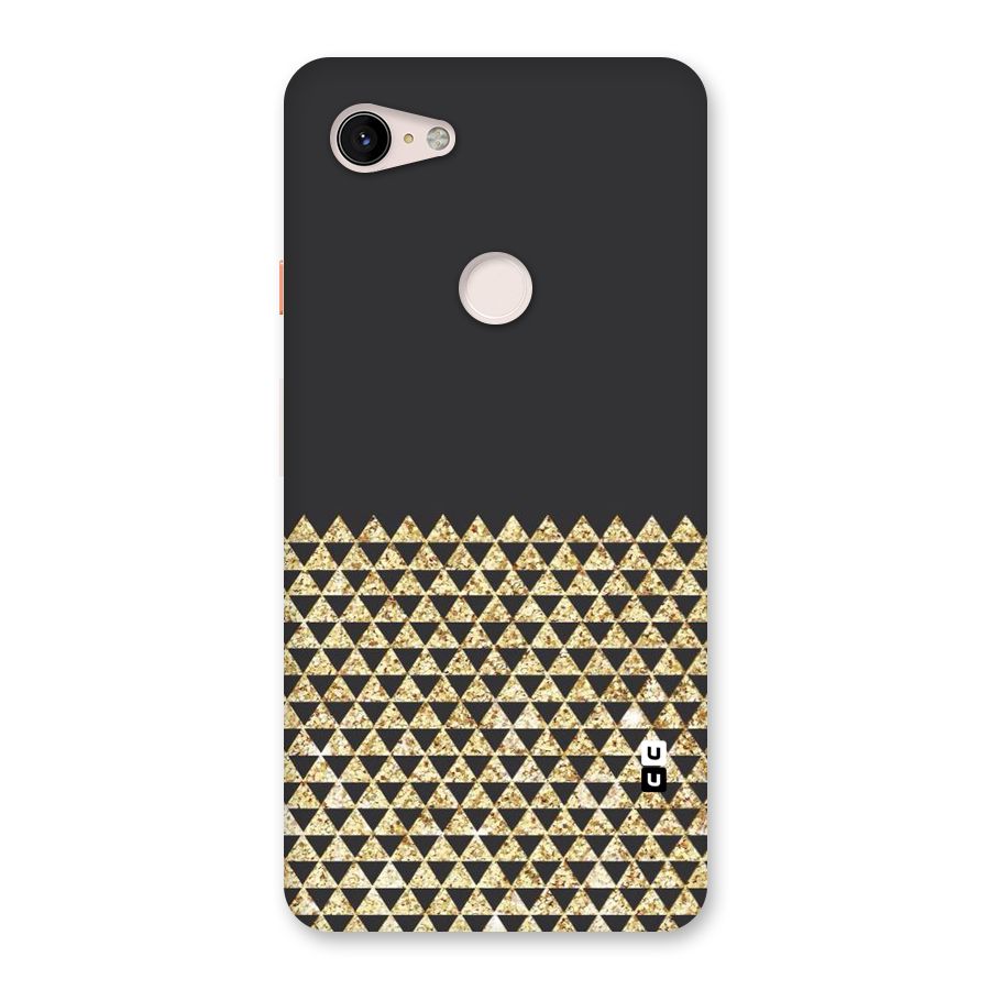 Dark Grey Golden Triangles Back Case for Google Pixel 3 XL