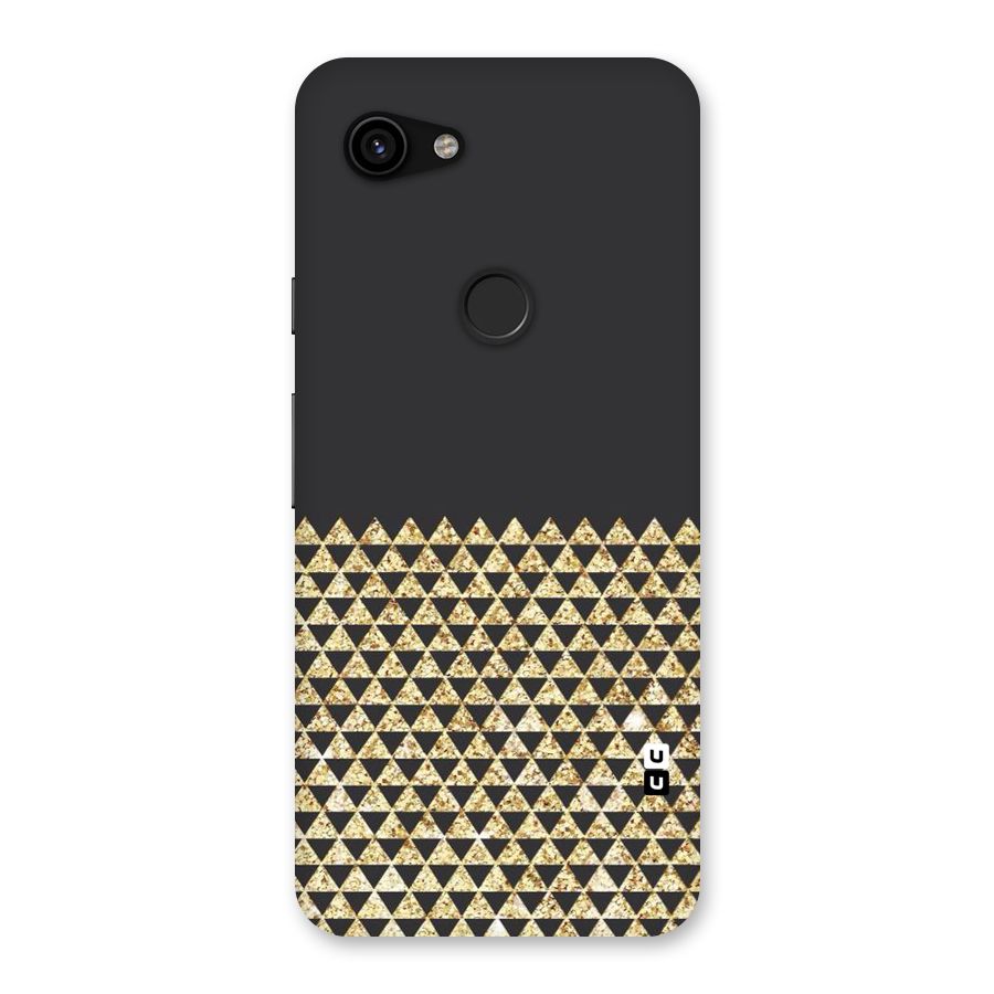 Dark Grey Golden Triangles Back Case for Google Pixel 3a