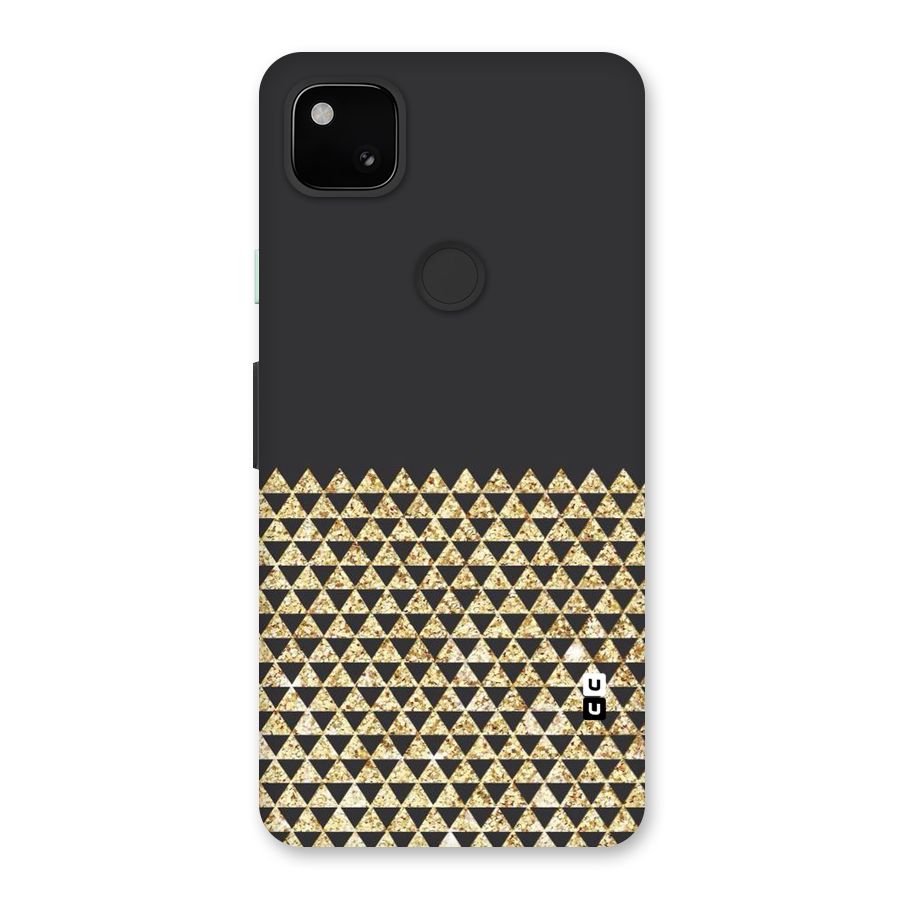 Dark Grey Golden Triangles Back Case for Google Pixel 4a