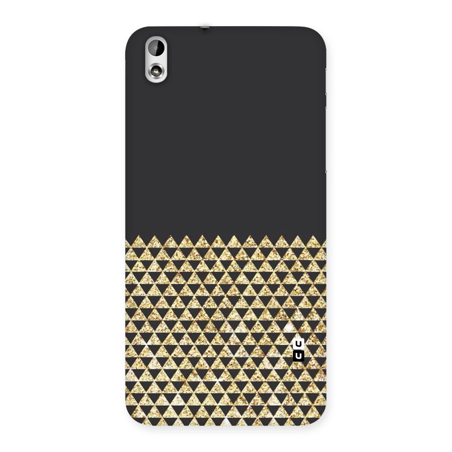 Dark Grey Golden Triangles Back Case for HTC Desire 816g