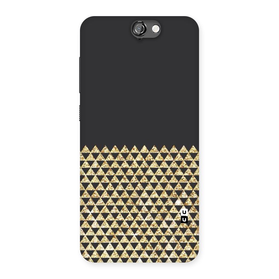 Dark Grey Golden Triangles Back Case for HTC One A9